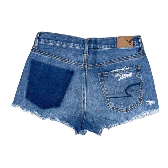 American Eagle Distressed Womens Shorts 2 Vintage Hi-Rise Festival Button Fly - Picture 5 of 8